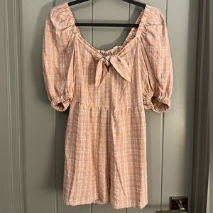Top Shop peach gingham romper